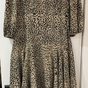 Wukogals Size Large printed leopard dress with balloon sleeves